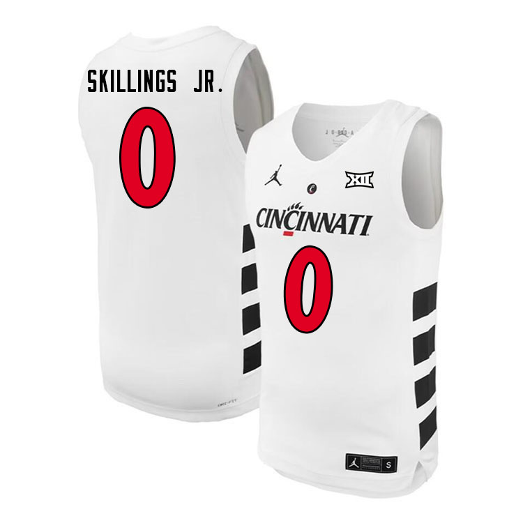 Dan Skillings Jr. Cincinnati Jersey,Cincinnati Bearcats #0 Dan Skillings Jr. Basketball Jersey-White